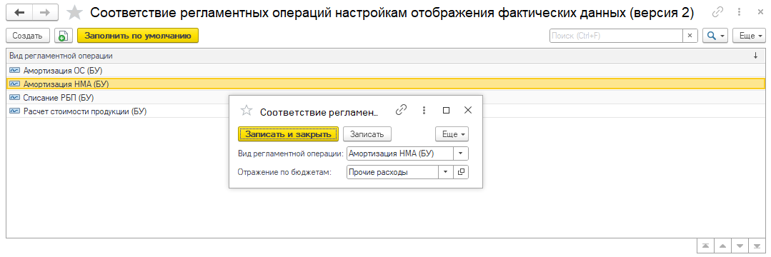 отражение фактических данных, закрытие месяца, регламентные операции, соответствие регламентных операций, пользовательские настройки, правила заполнения фактических данных, модель сбора фактических данных