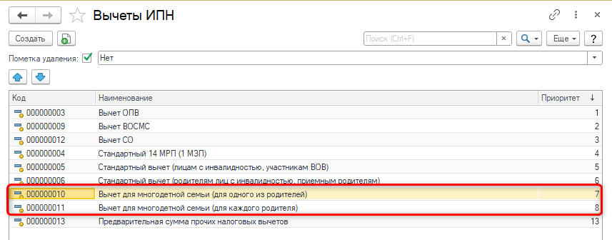 вычеты по ИПН